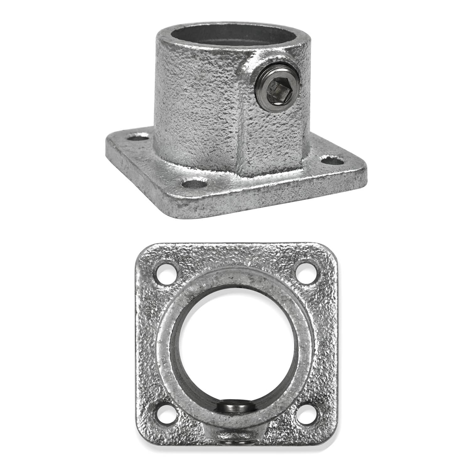 Buiskoppeling Vierkante voetplaat met doorloop-F / 60,3 mm